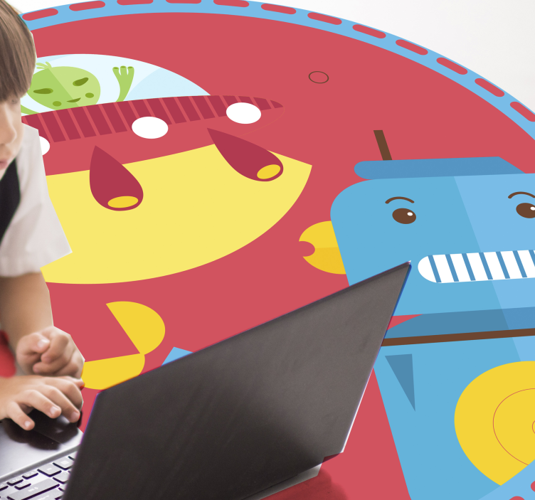 Alfombra vinílica infantil juego de robot submarino - TenVinilo