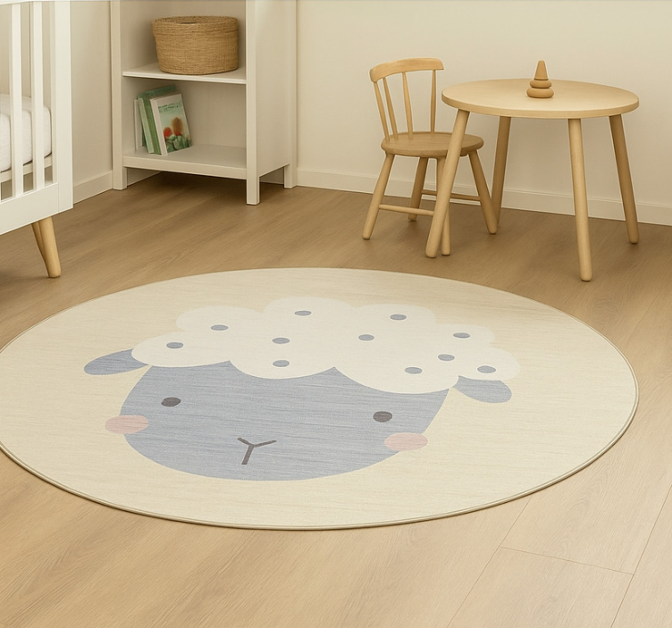 Alfombra vinílica infantil oveja bebé beige - TenVinilo