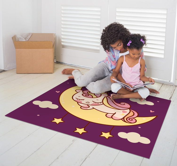 Alfombra vinílica infantil unicornio dormido - TenVinilo