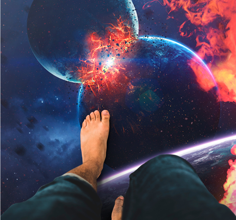 Alfombra vinílica estrellas aventura cósmica galáctica - TenVinilo