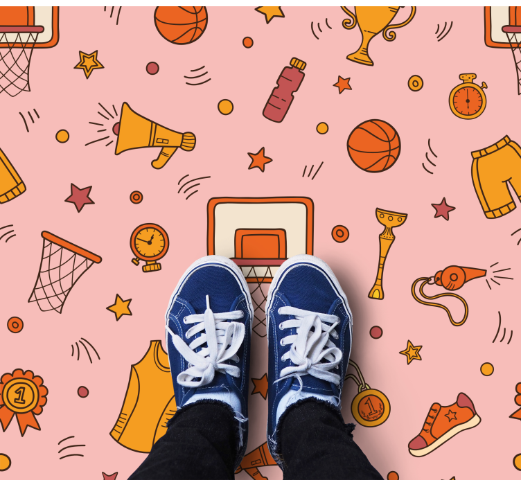 Alfombra vinílica juegos elementos deportivos y divertidos - TenVinilo