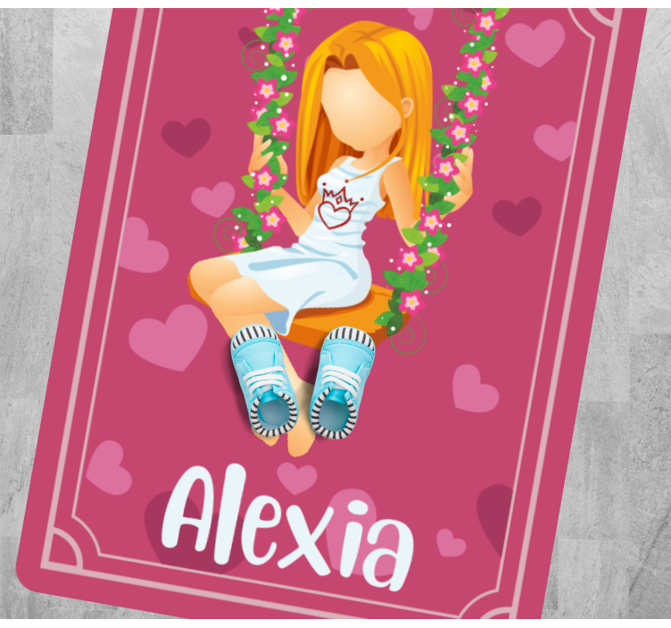 Alfombra vinílica juvenil columpio de hierba con nombre - TenVinilo