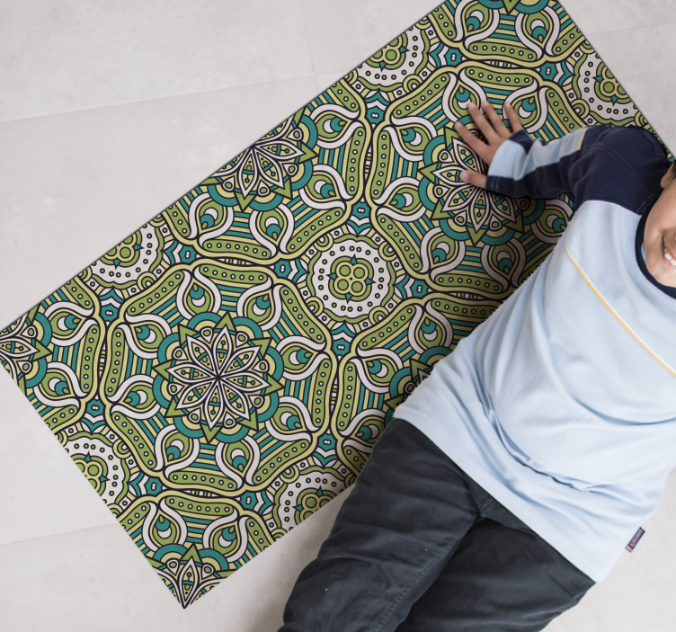 Alfombra vinílica mandala estampado simétrico - TenVinilo