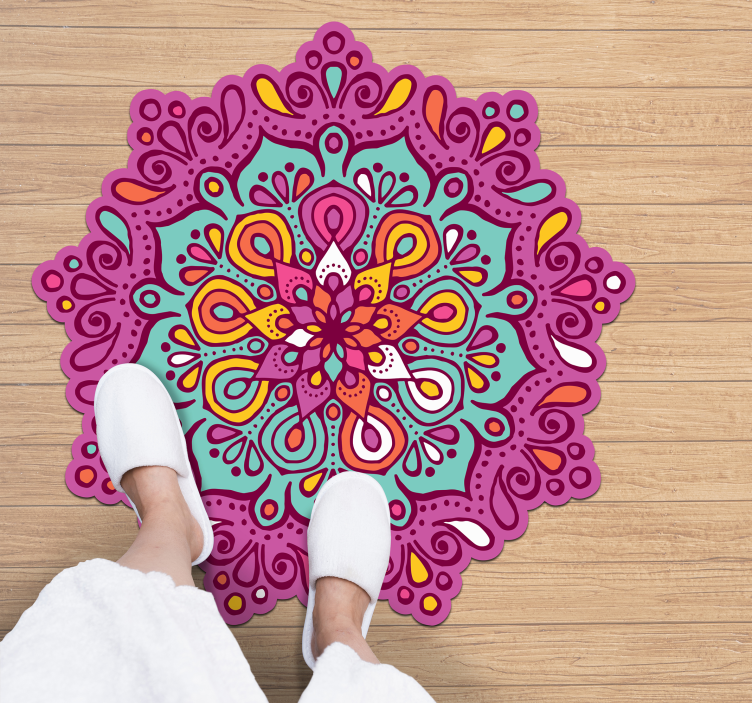 Alfombra vinílica mandala floral - TenVinilo