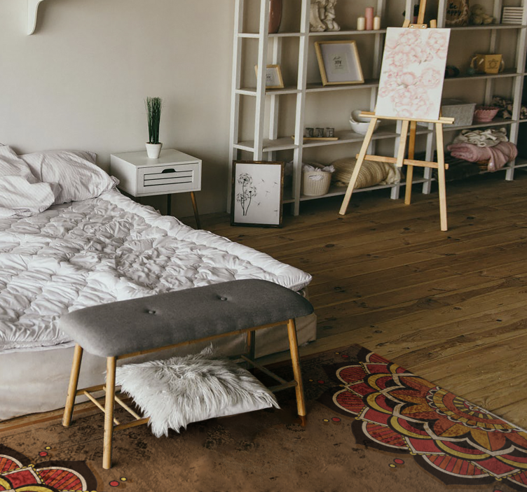 Alfombra vinílica mandala ornamentación  - TenVinilo