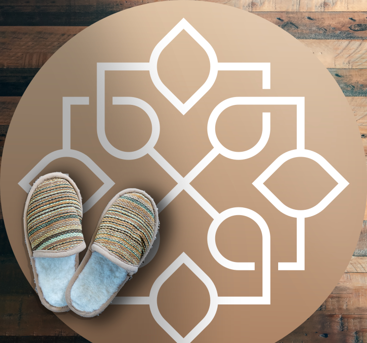 Alfombra vinílica mandala motivo marrón y blanco - TenVinilo