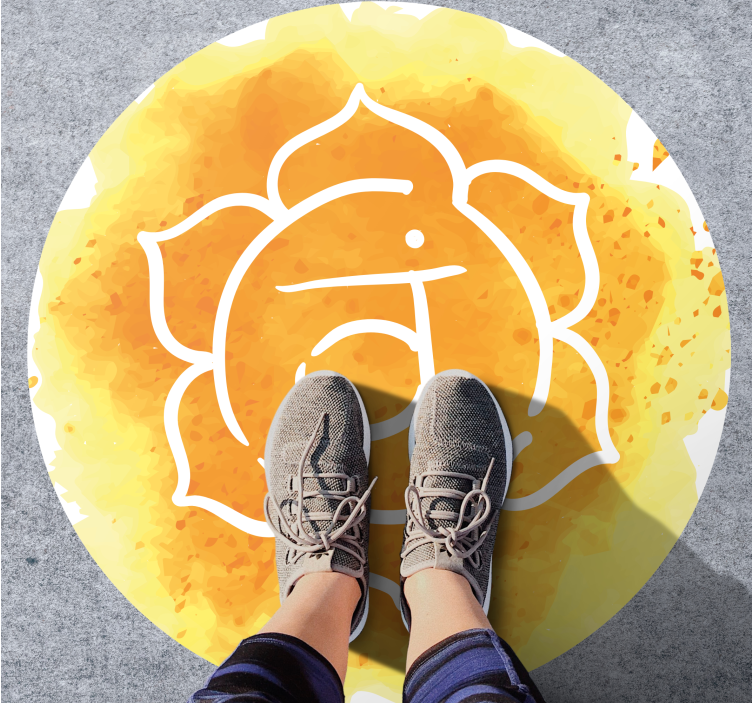 Alfombra vinílica mandala símbolo del chakra radiante - TenVinilo