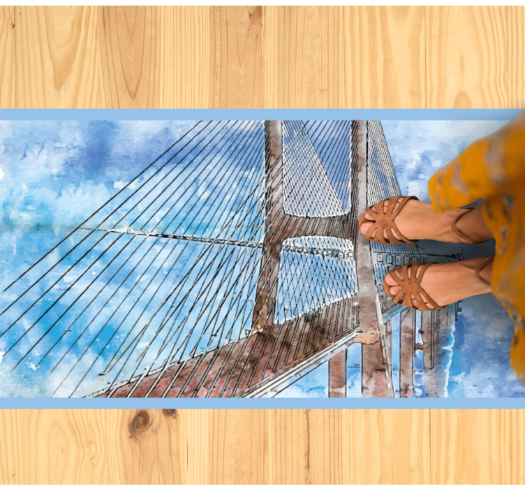 Alfombra vinilo salón ilustración del puente - TenVinilo