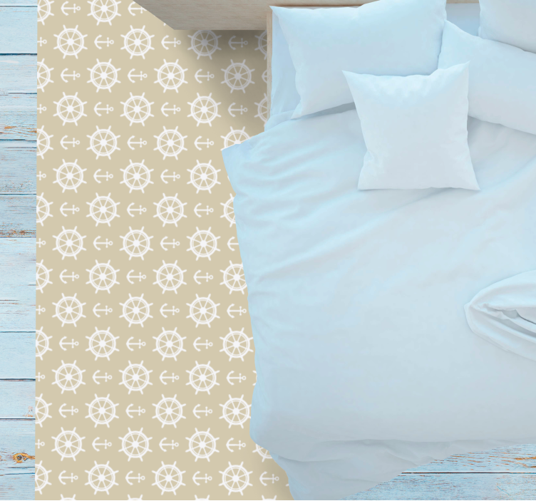 Alfombra vinilo salón motivo de brújula marítima - TenVinilo