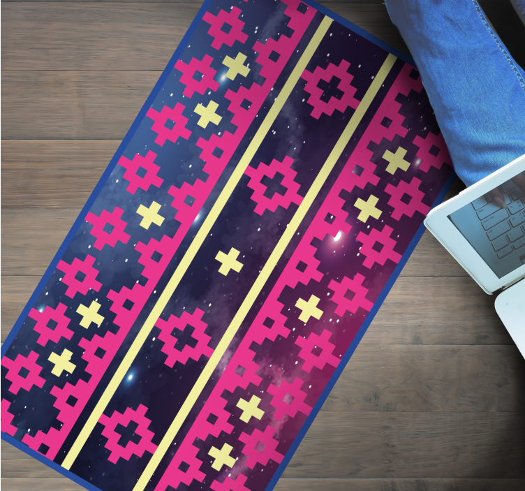 Alfombra vinílica mapamundi patrón geométrico cosmos - TenVinilo