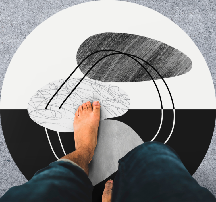 Alfombra vinílica minimalista arte de formas abstractas - TenVinilo