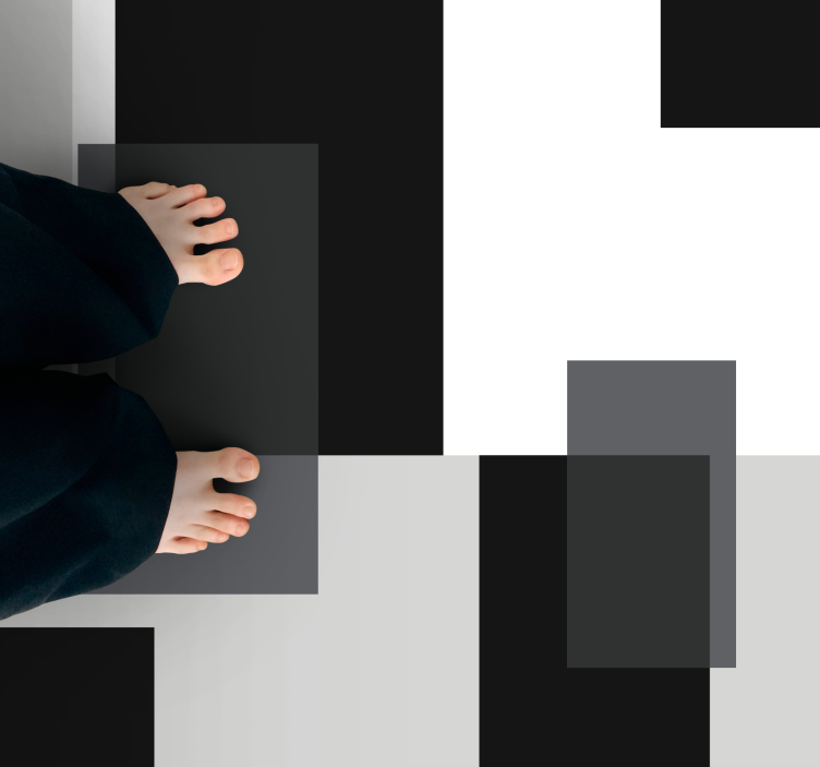 Alfombra vinílica minimalista diseño cuadrado monocromático - TenVinilo