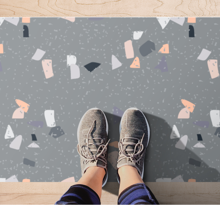 Alfombra vinílica efecto mármol figuras abstractas - TenVinilo