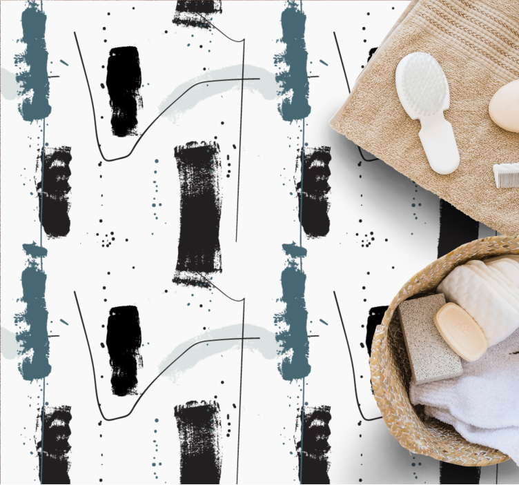 Alfombra vinílica minimalista formas abstractas lineales - TenVinilo