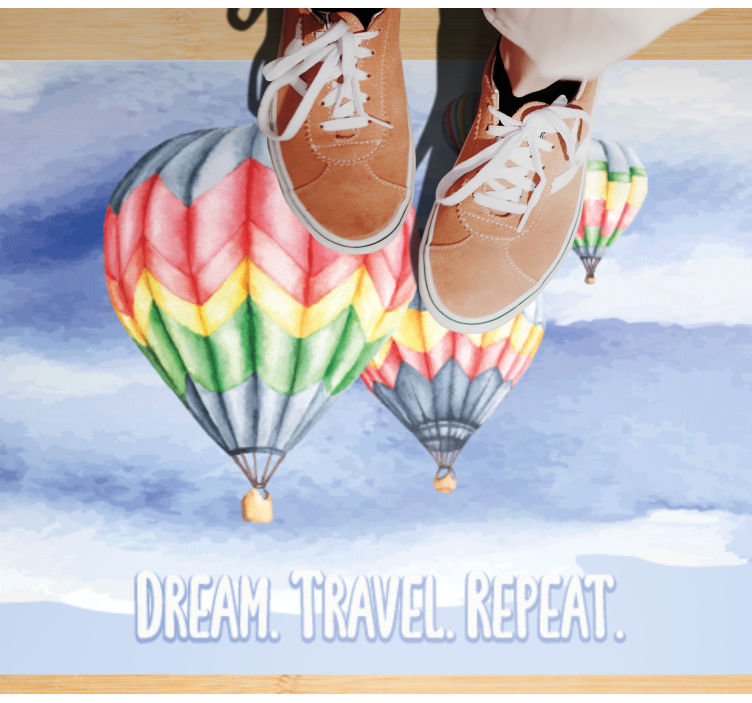 Alfombra vinílica minimalista ojalá el viaje se repita - TenVinilo