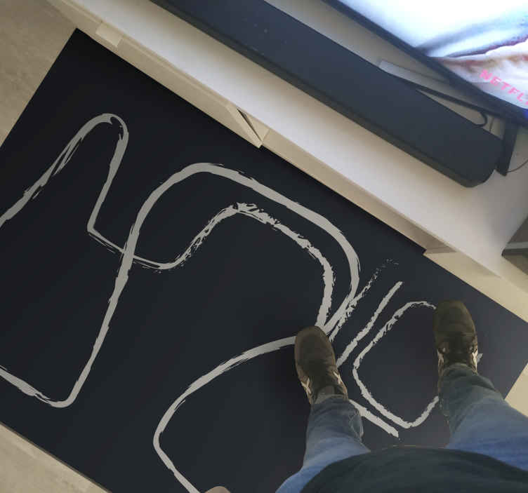 Alfombra vinílica minimalista patrones de líneas abstractas - TenVinilo