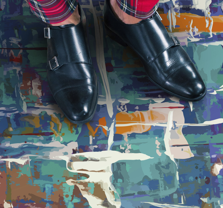 Alfombra vinílica textura salpicadura abstracta colorida - TenVinilo