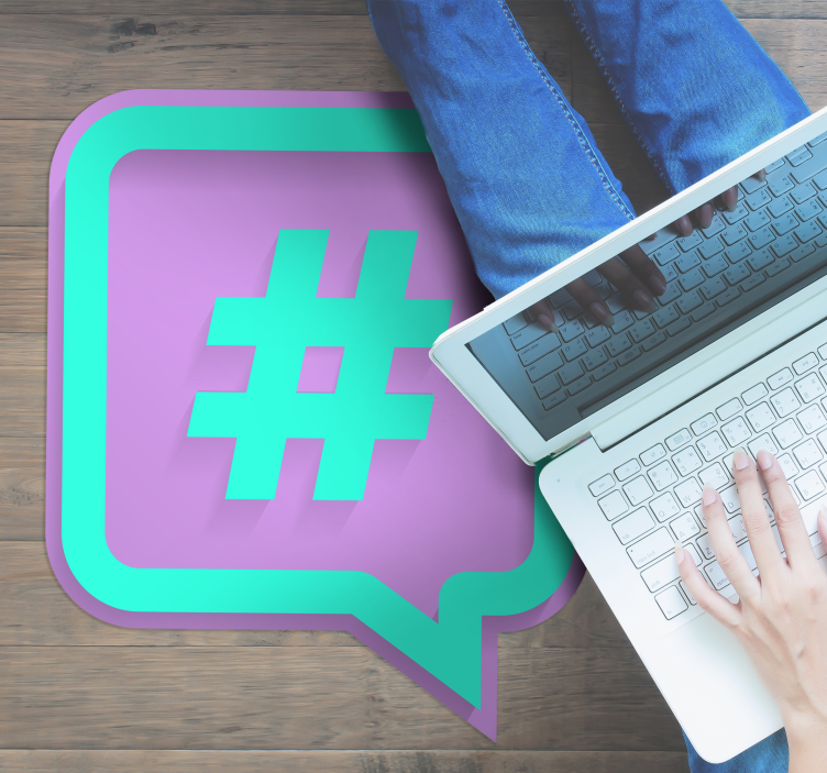 Alfombra vinílica moderna hashtag fluor - TenVinilo