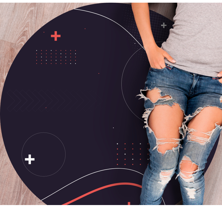 Alfombra vinílica moderna patrones curvos abstractos - TenVinilo