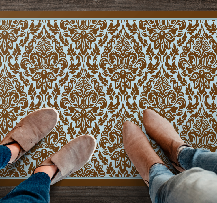 Alfombra vinílica vintage elegante arreglo floral - TenVinilo