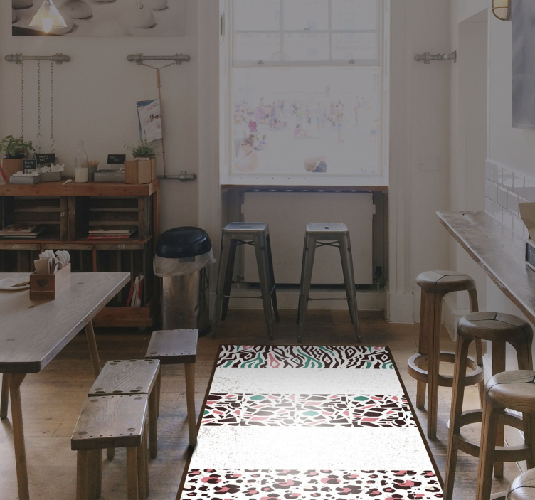 Alfombra vinílica mosaico fusión de patrón  - TenVinilo