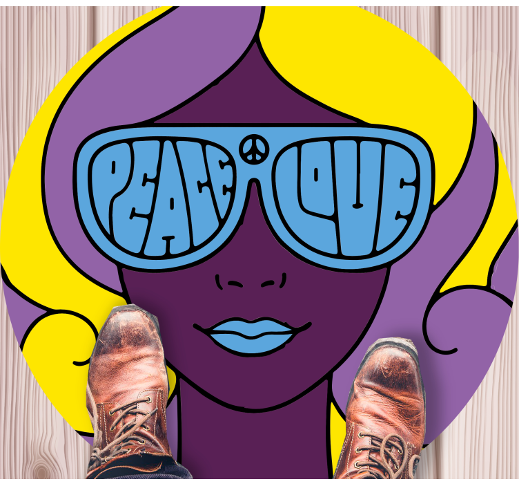 Alfombra vinílica juvenil icono de paz y amor - TenVinilo