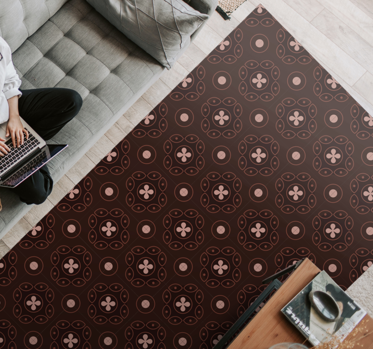 Alfombra vinílica mosaico motivos circulares de mosaico - TenVinilo
