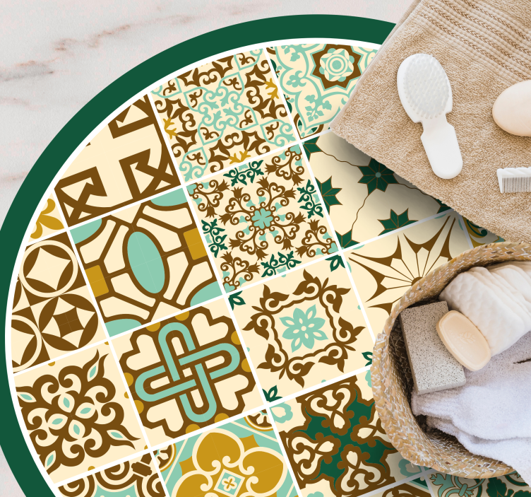 Alfombra hidráulica vinílica patrones vintage - TenVinilo