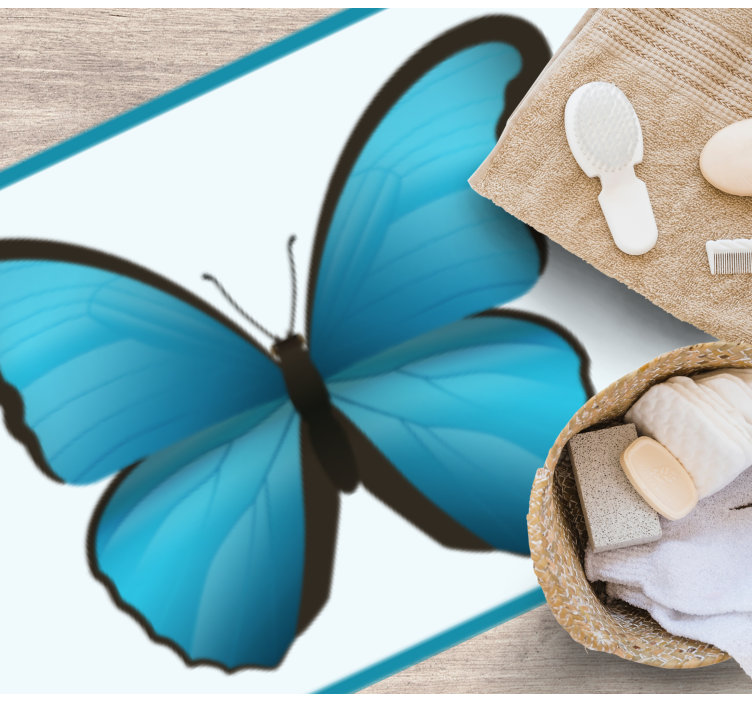 Alfombra vinílica animales mariposa azul - TenVinilo