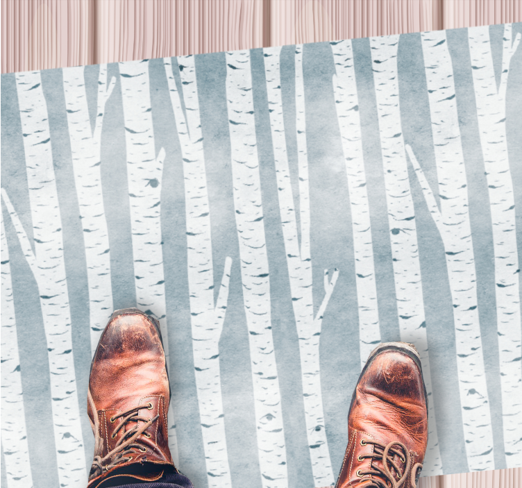 Alfombra vinílica naturaleza patrón de abedul - TenVinilo