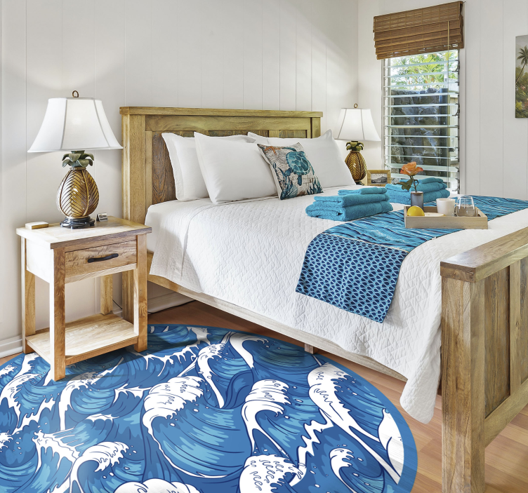 Alfombra vinílica naturaleza patrón de onda oceánica - TenVinilo