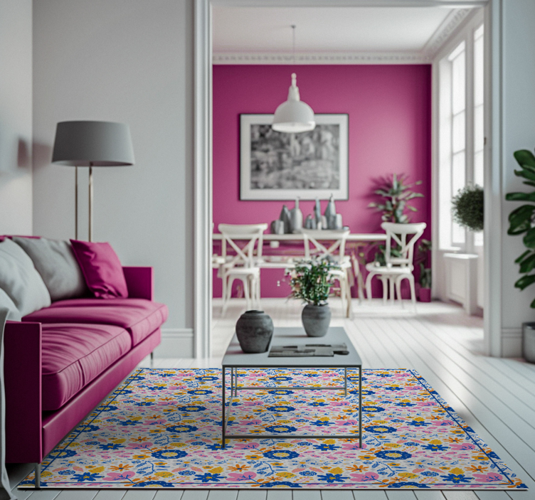 Alfombra vinílica flores primavera floral - TenVinilo