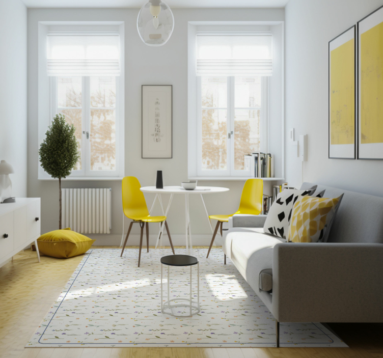 Alfombra vinílica comedor ramitas de primavera - TenVinilo