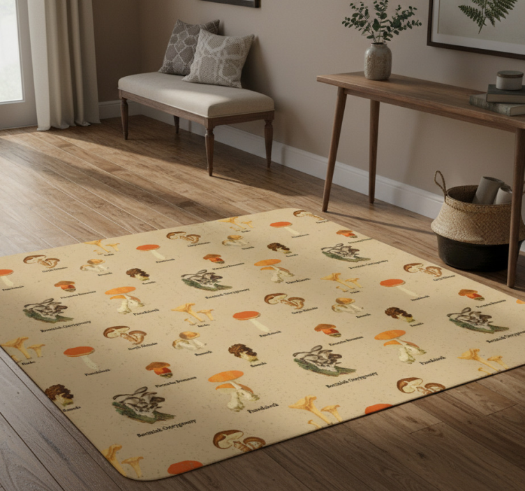 Alfombra vinílica naturaleza tipos de setas vintage - TenVinilo