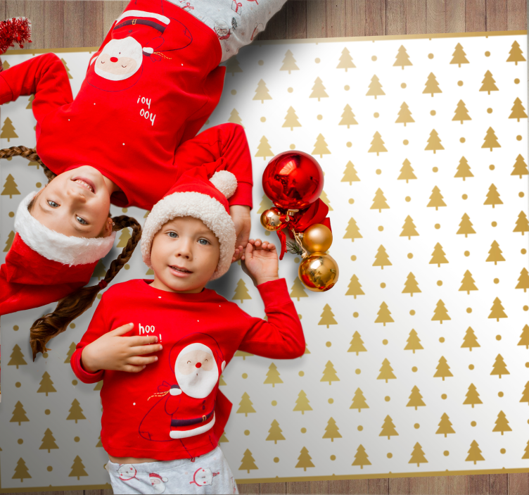 Alfombra vinilo navidad patrón de árbol festivo - TenVinilo