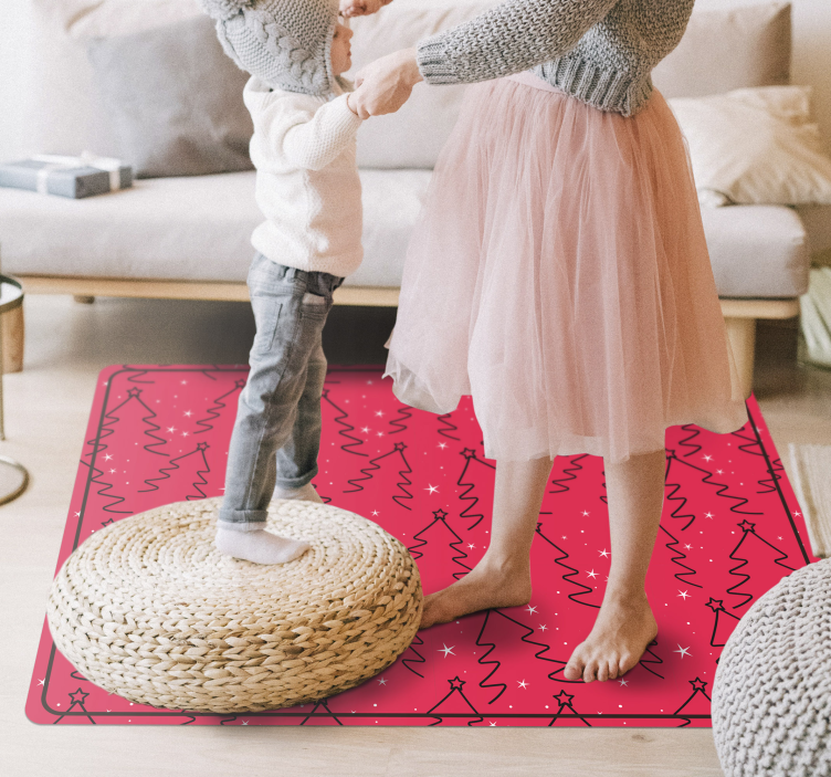 Alfombra vinílica navidad patrón de garabato festivo - TenVinilo