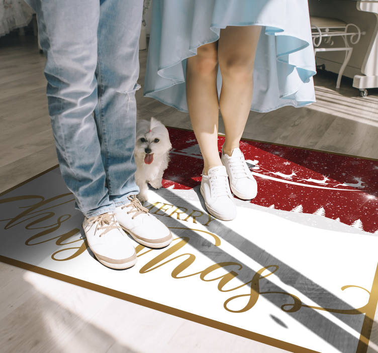 Alfombra vinílica navidad saludo festivo - TenVinilo