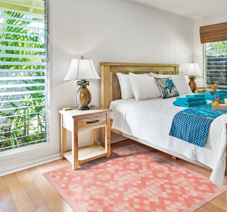 Alfombra vinílica animal print escamas de pez rosa suave - TenVinilo