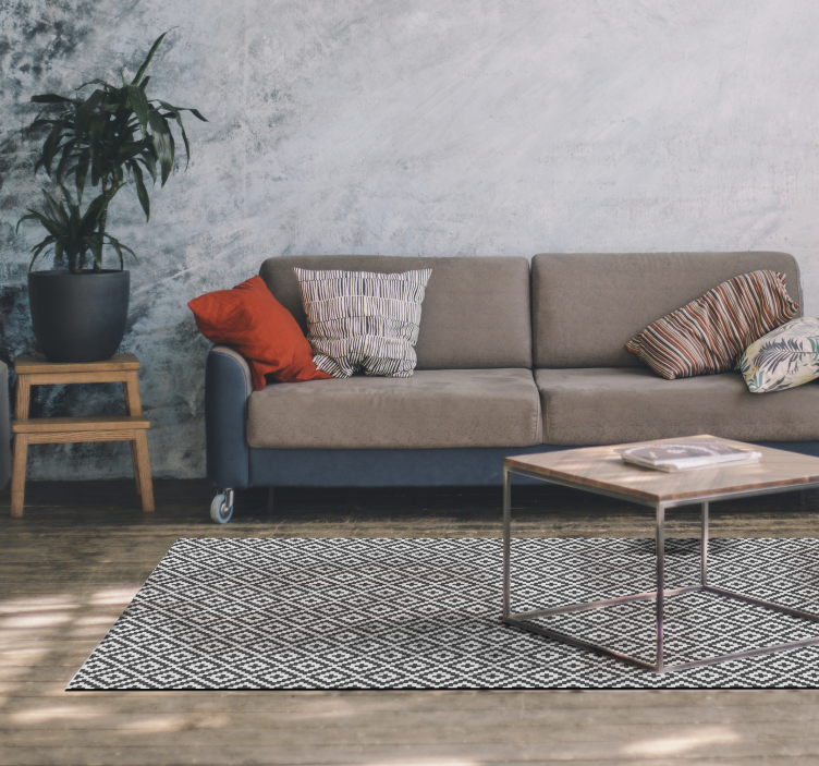 Alfombra vinilo salón tribal geometrico - TenVinilo