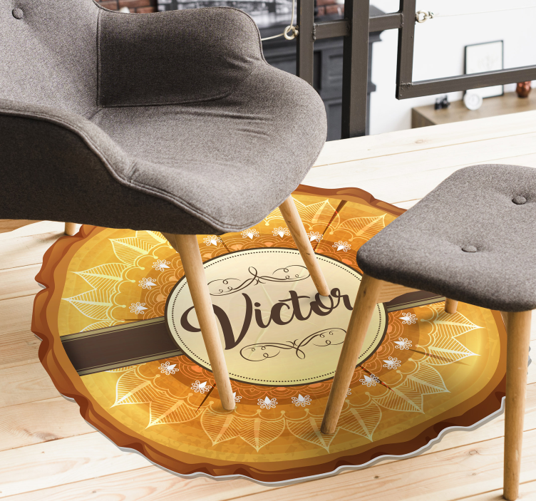 Alfombra de vinilo emblema festivo personalizado - TenVinilo