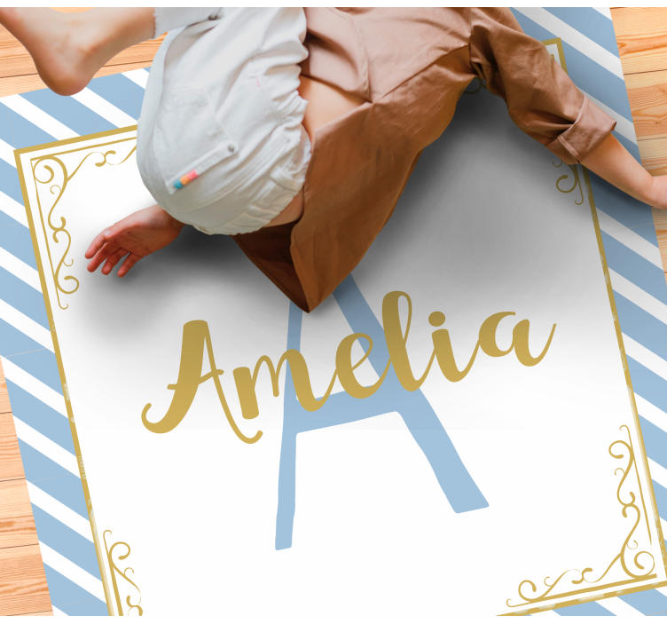 Alfombra vinílica personalizable estilo inicial del nombre - TenVinilo
