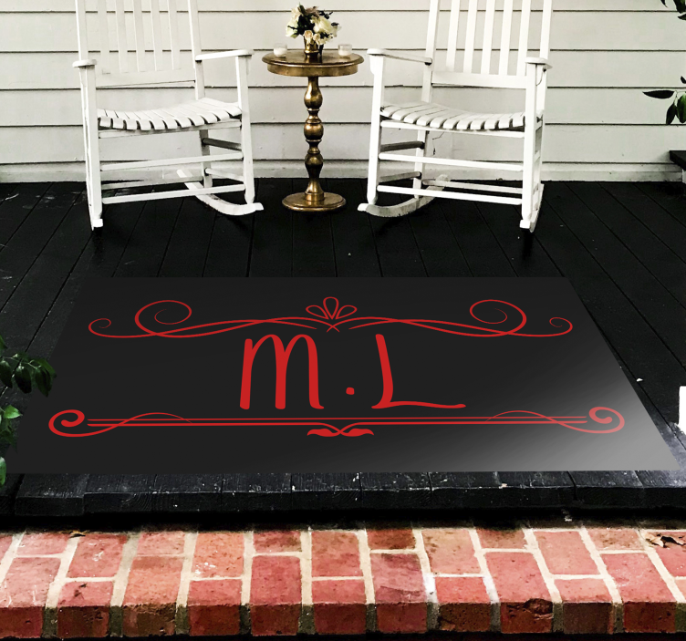 Alfombra vinílica personalizable monograma elegancia - TenVinilo