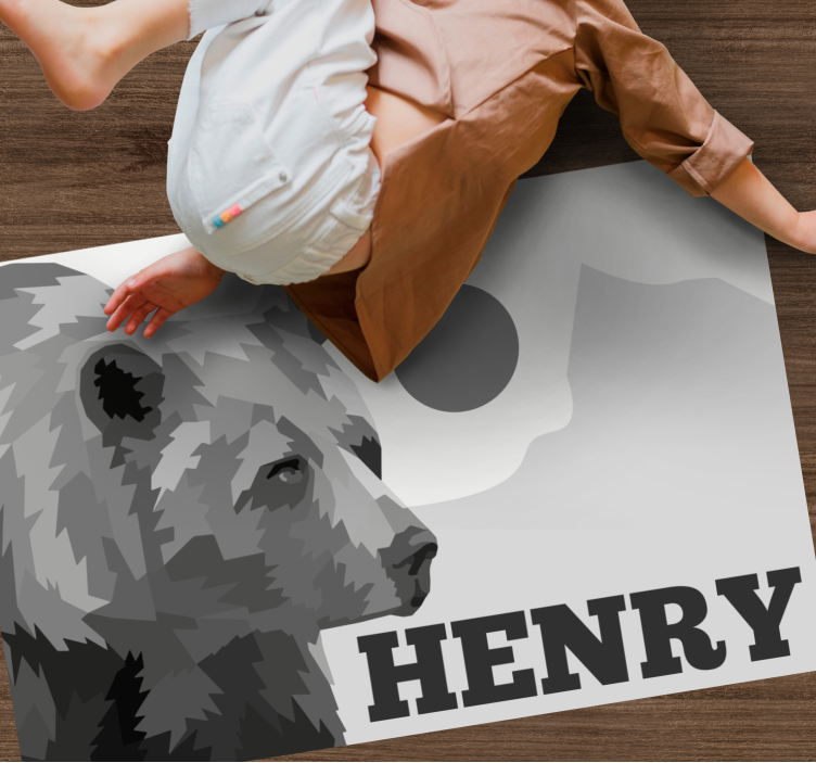 Alfombra vinílica personalizable oso customizable - TenVinilo