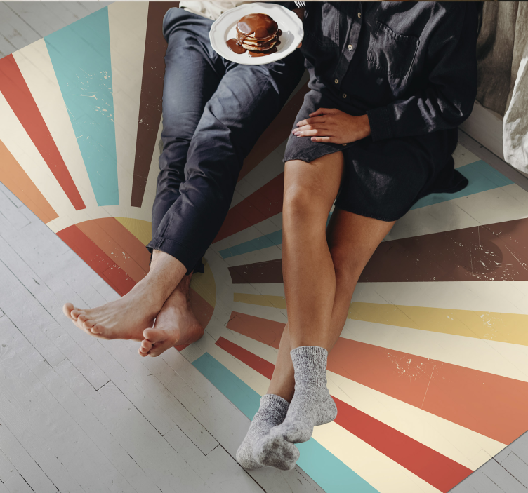 Alfombra vinílica rayas de rayos de sol - TenVinilo