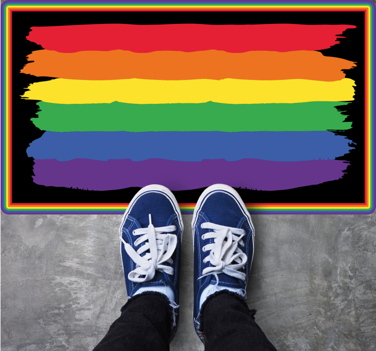Alfombra vinílica rayas franjitas de colores del arco iris - TenVinilo
