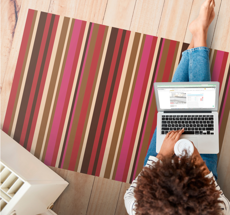 Alfombra vinílica rayas patrón bohemio - TenVinilo