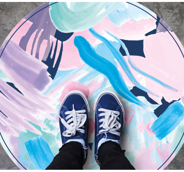 Alfombra vinilo redonda Patrón floral acuarela abstracta - TenVinilo