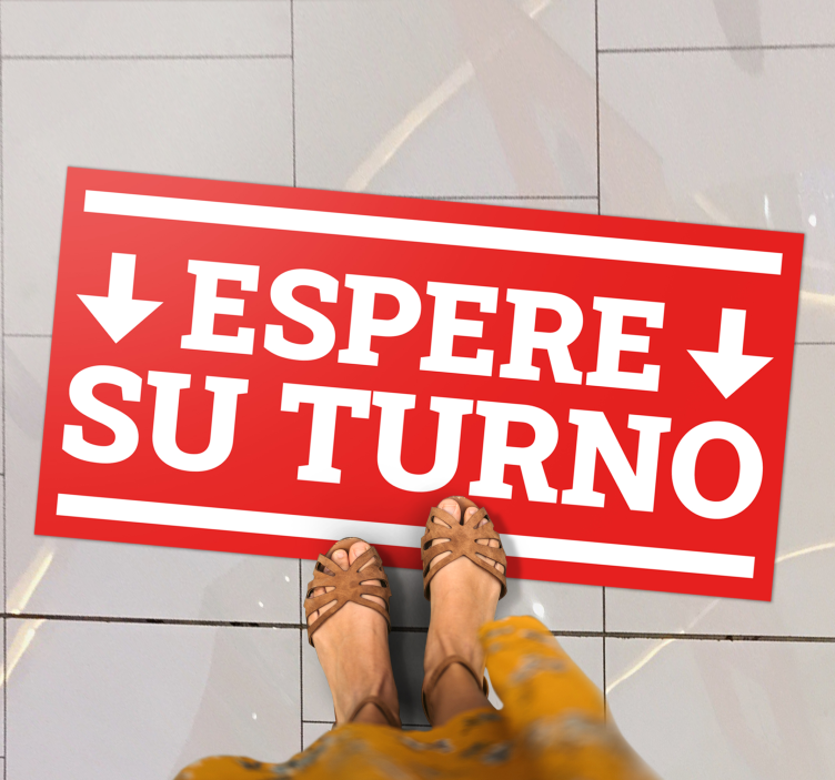 Alfombra vinílica roja espere su turno - TenVinilo