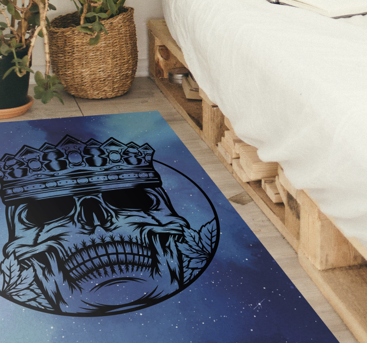 Alfombra vinílica textura arte de calavera real - TenVinilo