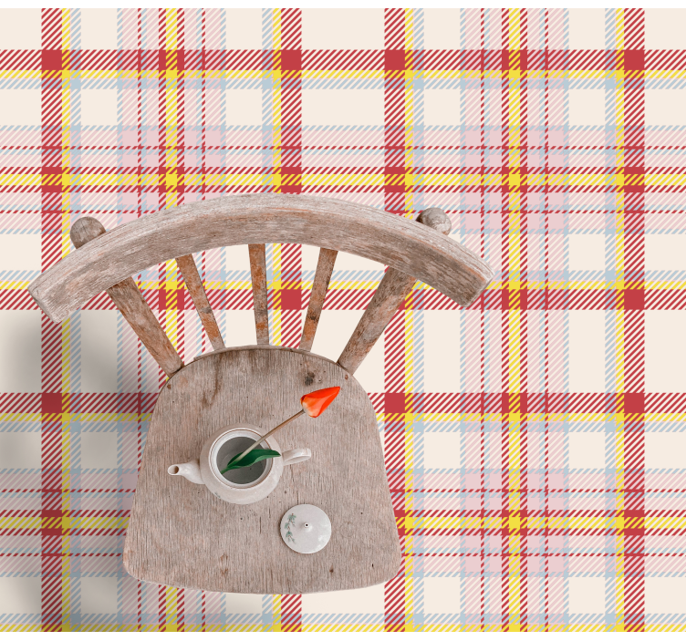 Alfombra vinílica rayas estilo con motivo de cuadros - TenVinilo